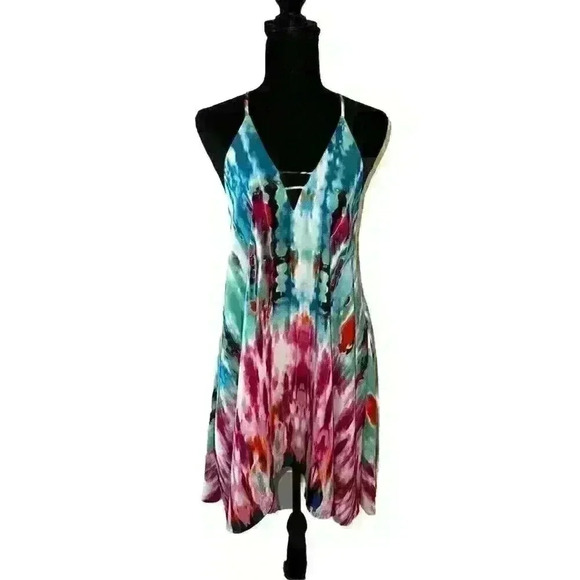 Buddy Love Watercolor Ombré V-Neck Dress Size Medium - Picture 1 of 10